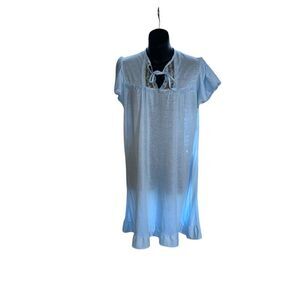 Beautiful RARE Vintage Vintage blue chiffon and lace sheer robe nightgown Cottag